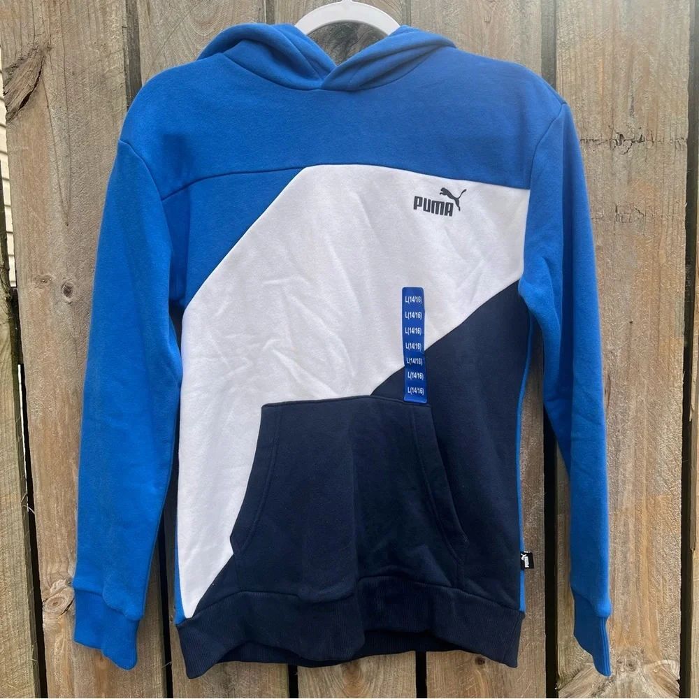 PUMA Kids Black Sweatpants & Hoodie Large - Picture 2 of 3
